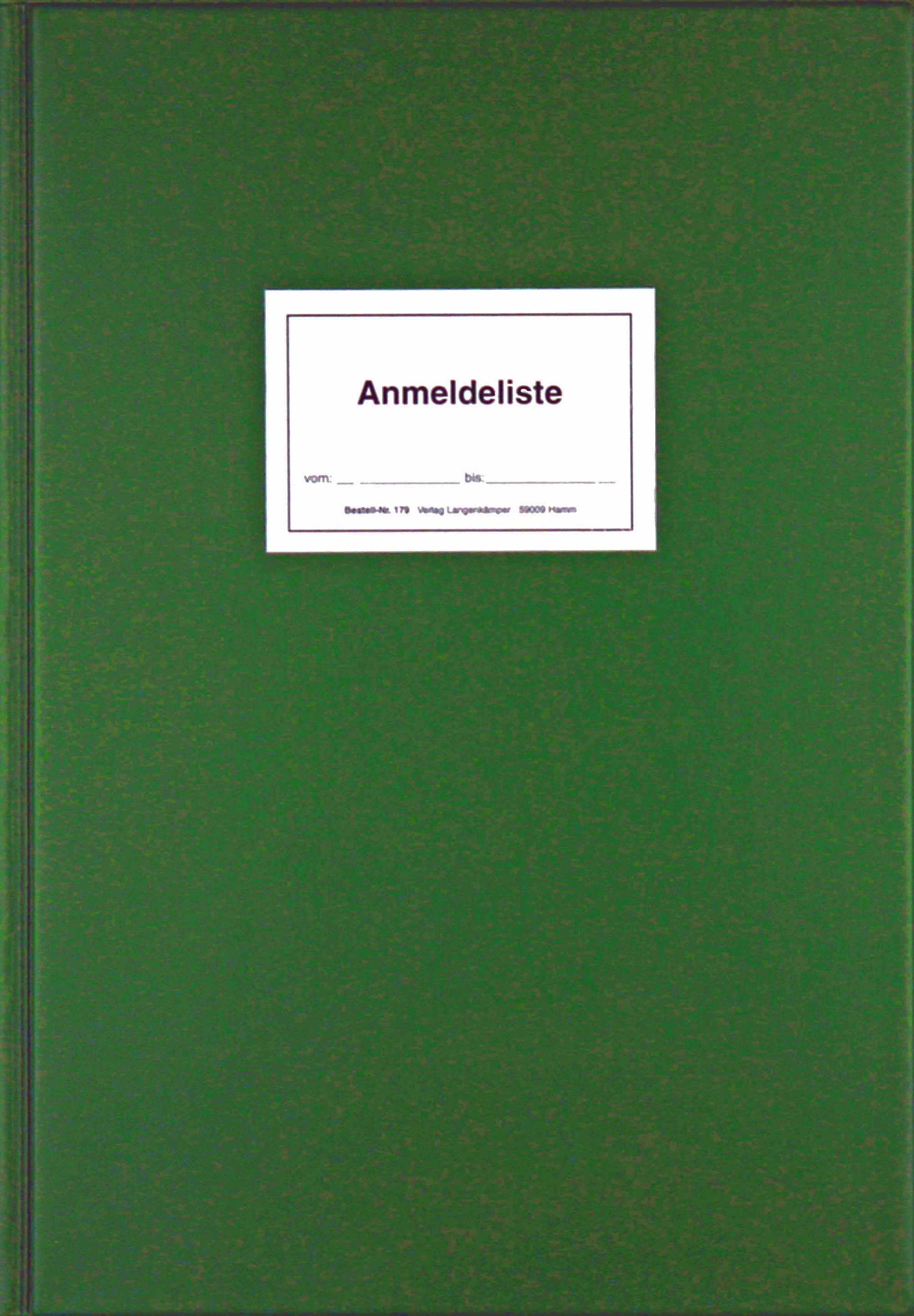 Anmeldeliste als Buch