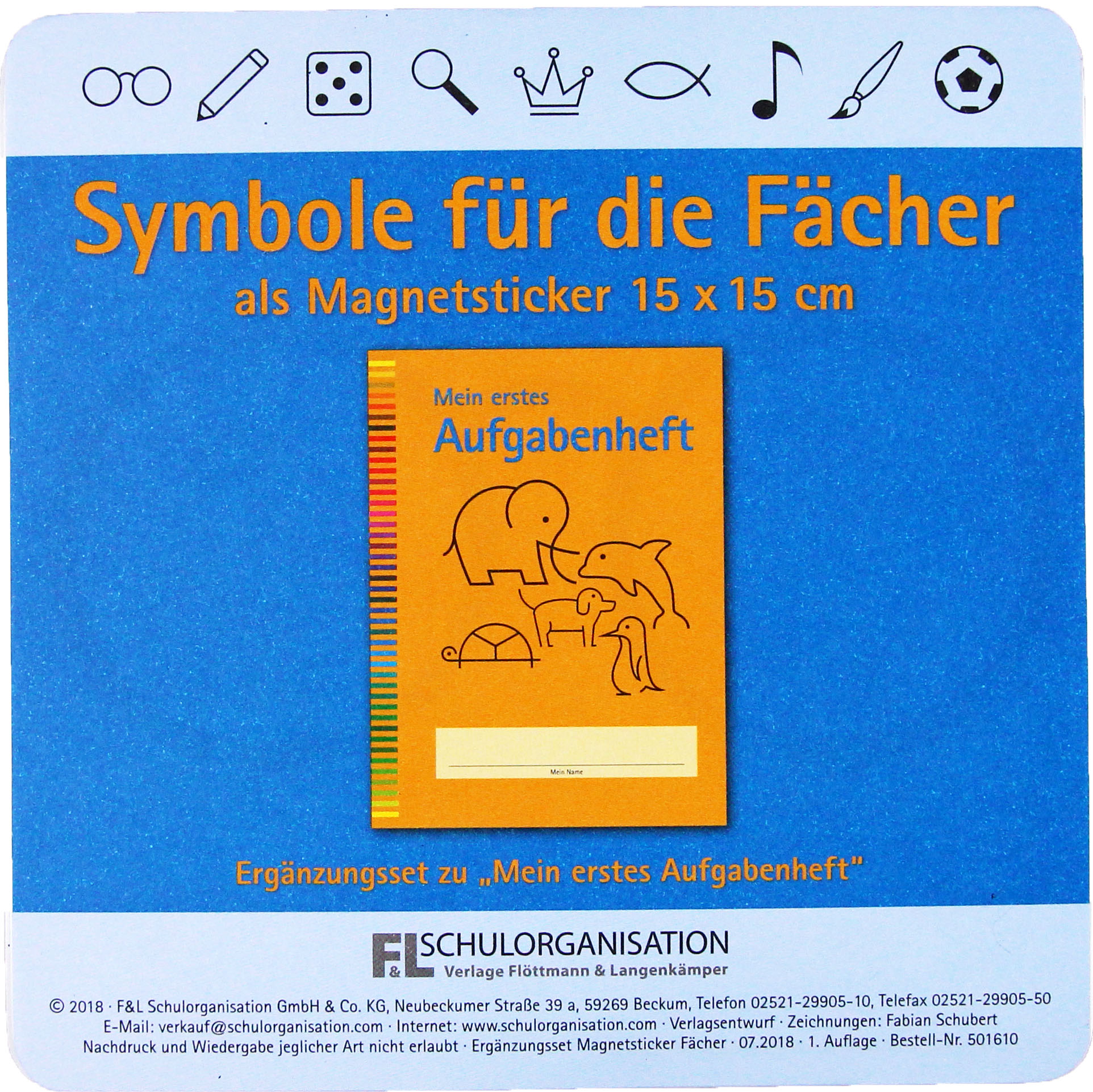 Magnetsticker Symbole Unterrichtsfächer Grundschule