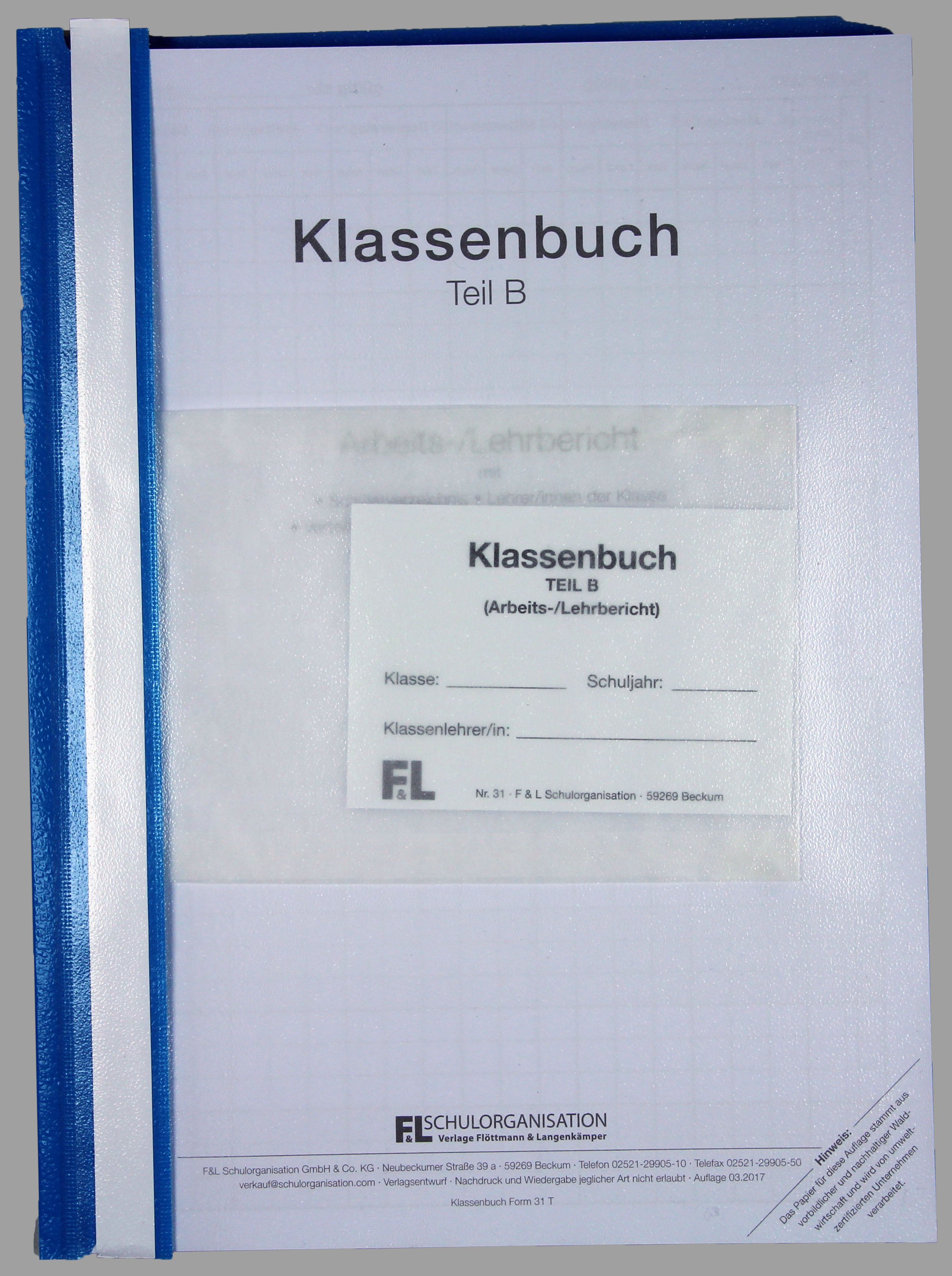 Klassenbuch stundenweise Allgemein Teil B Inhalt