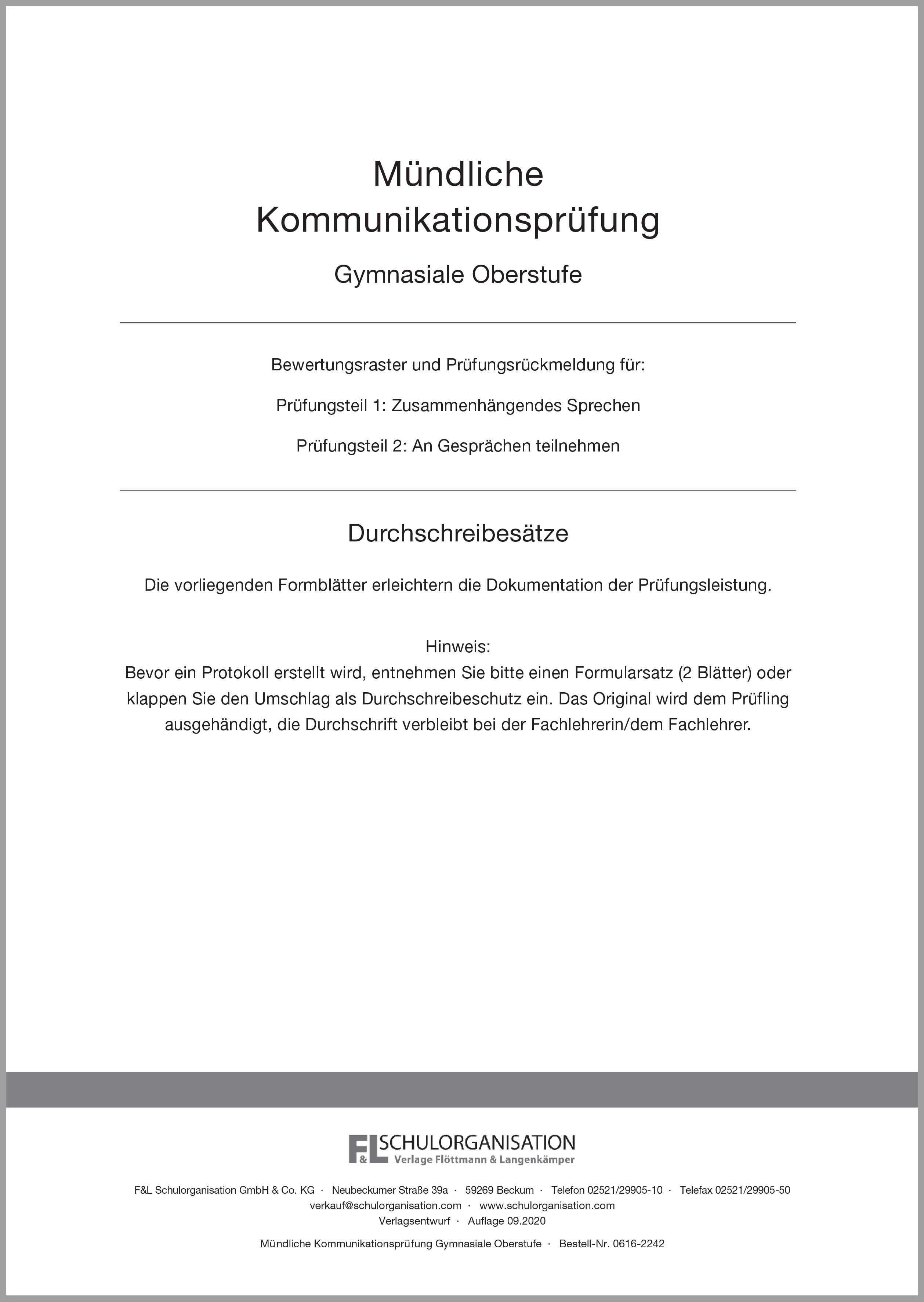Kommunikationsprüfung Gymnasiale Oberstufe NRW