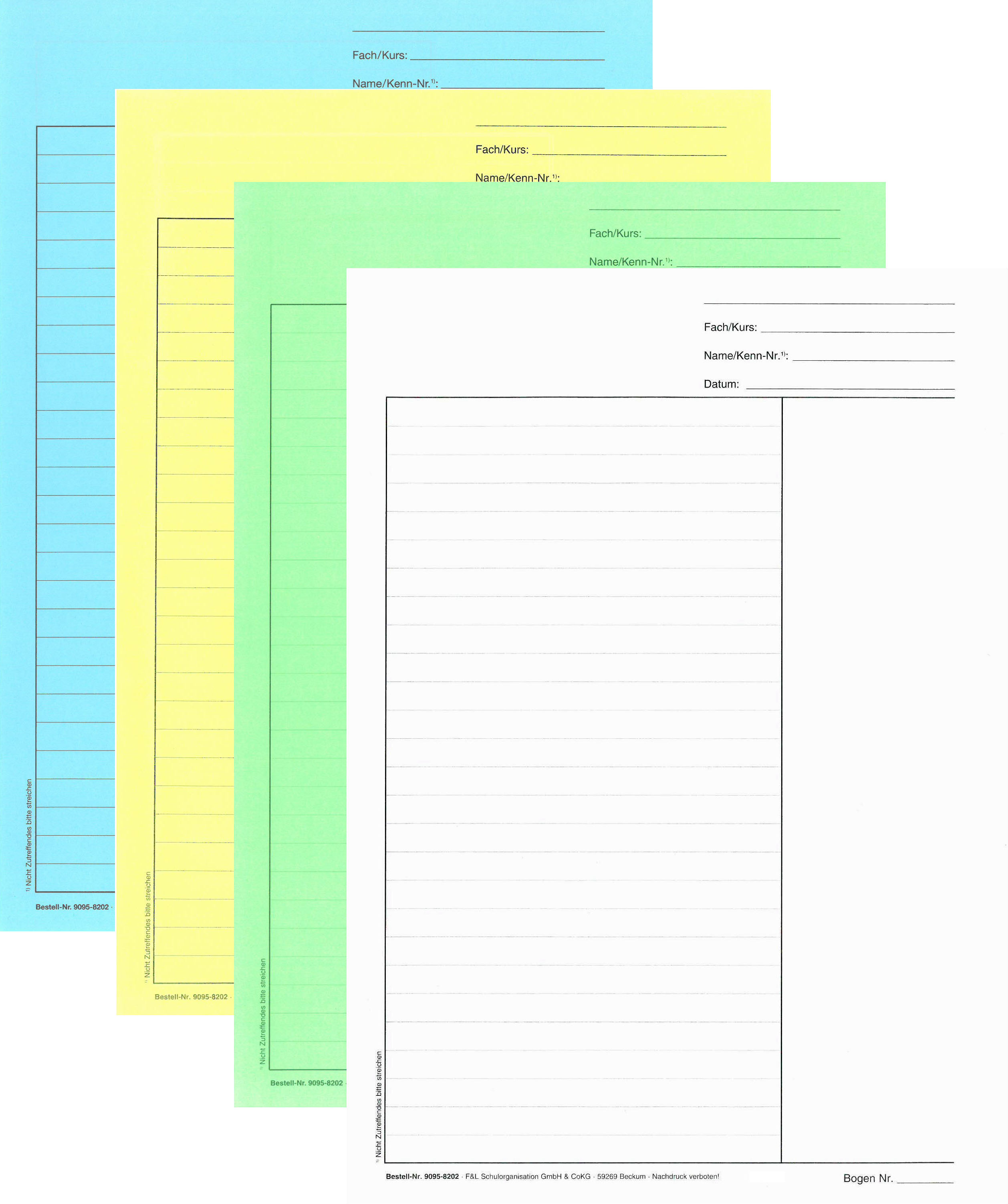 Klausurbogen liniert
