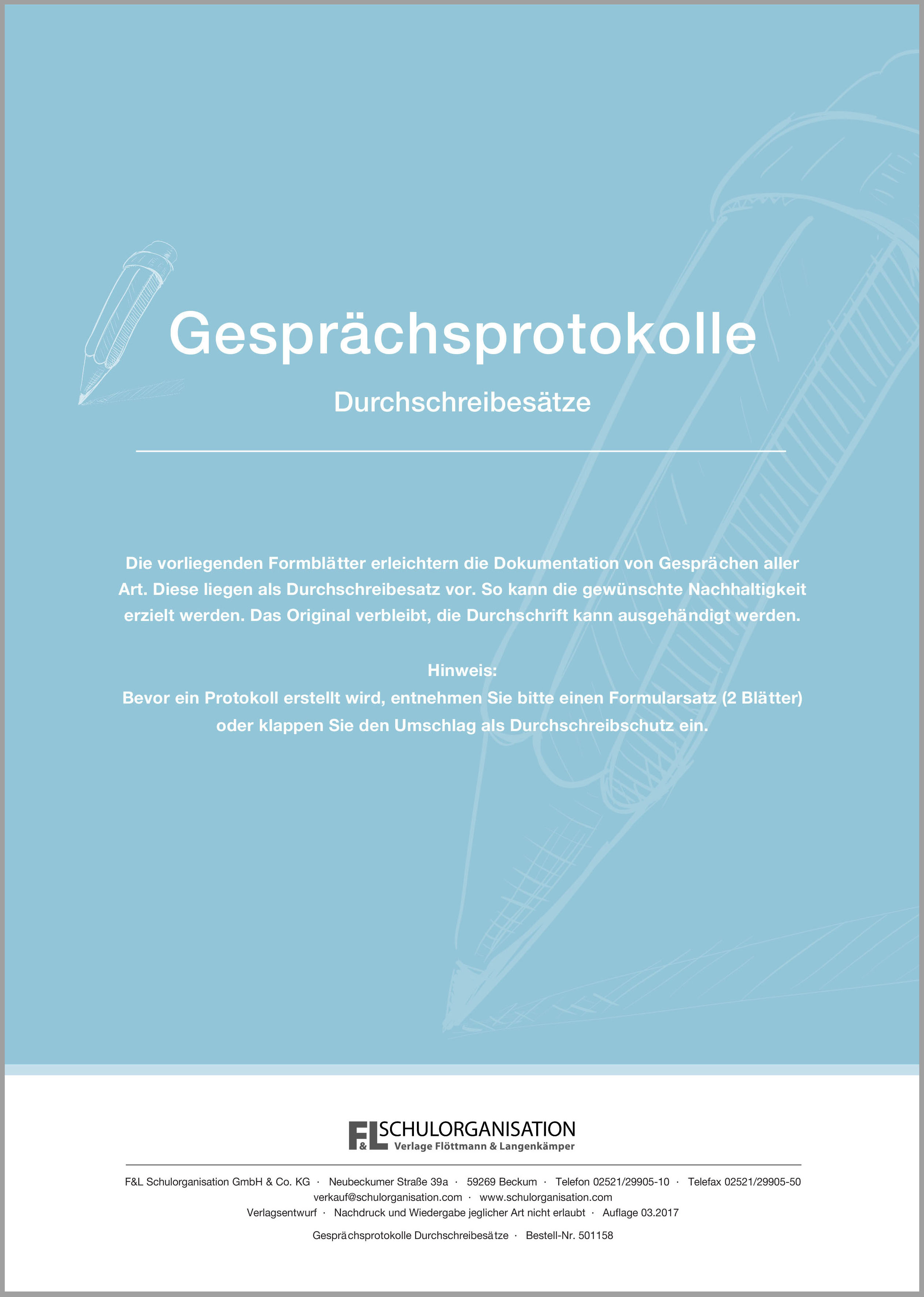 Gesprächsprotokolle neutral Durchschreibesatz
