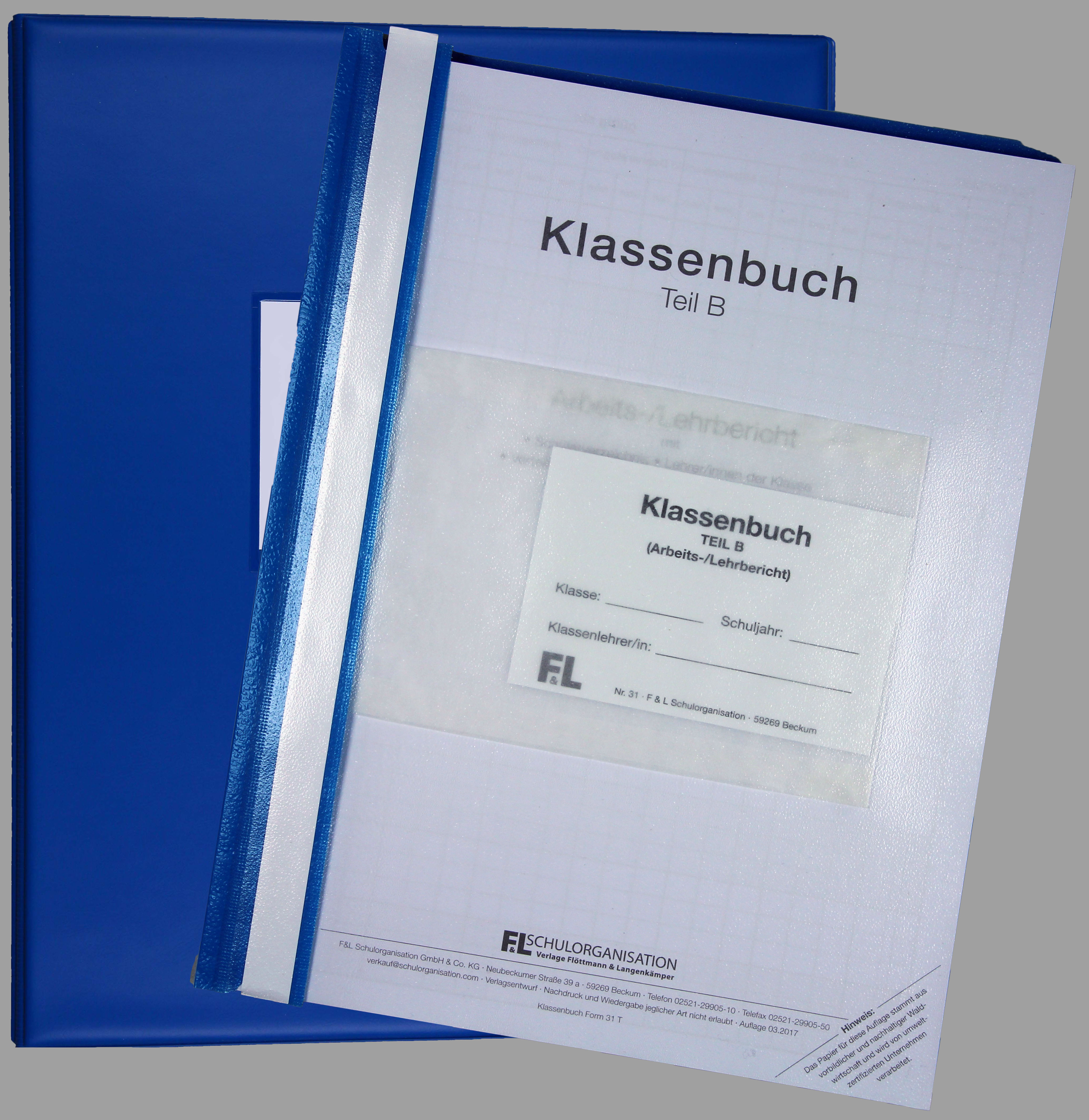 Klassenbuch stundenweise Allgemein Teil B Inhalt plus Ordner