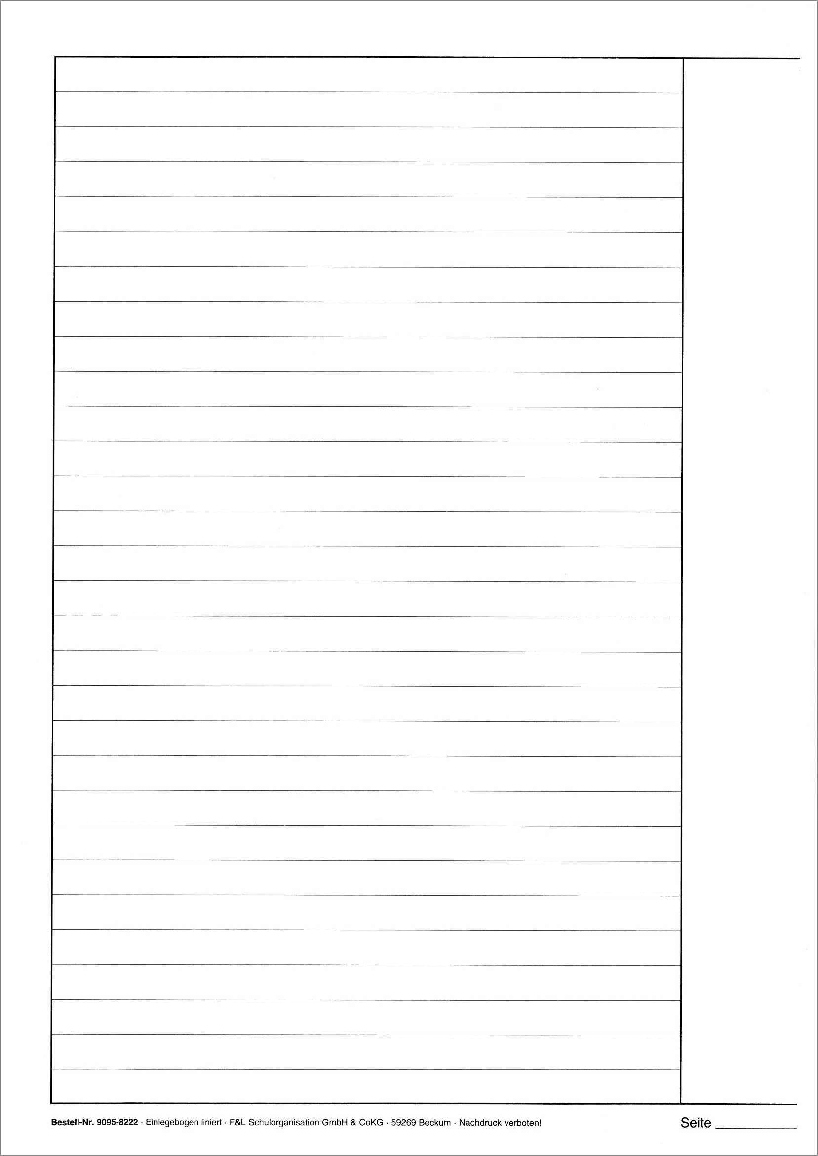 Klausurbogen Einlegebogen, liniert