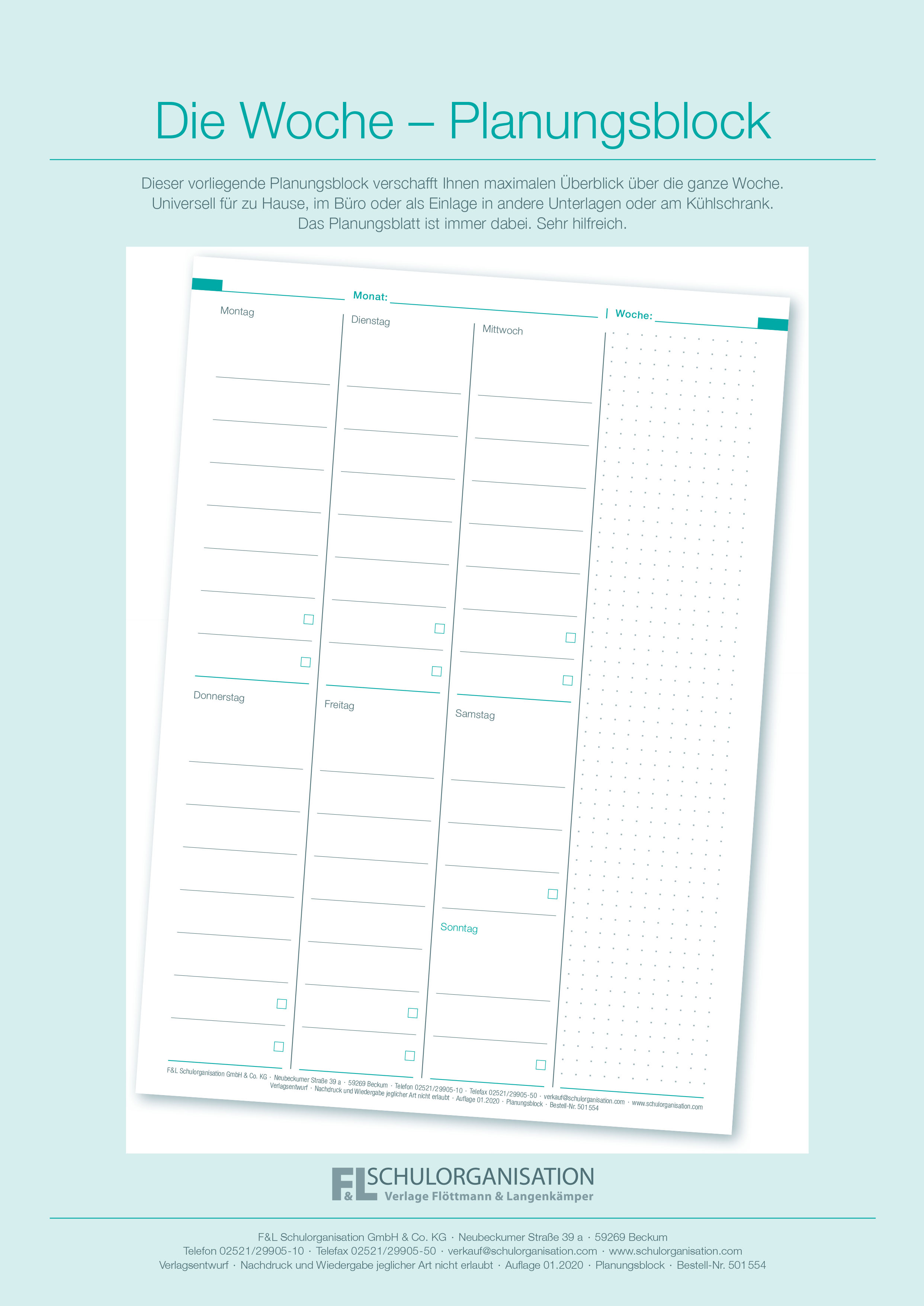 Die Woche Planungsblock