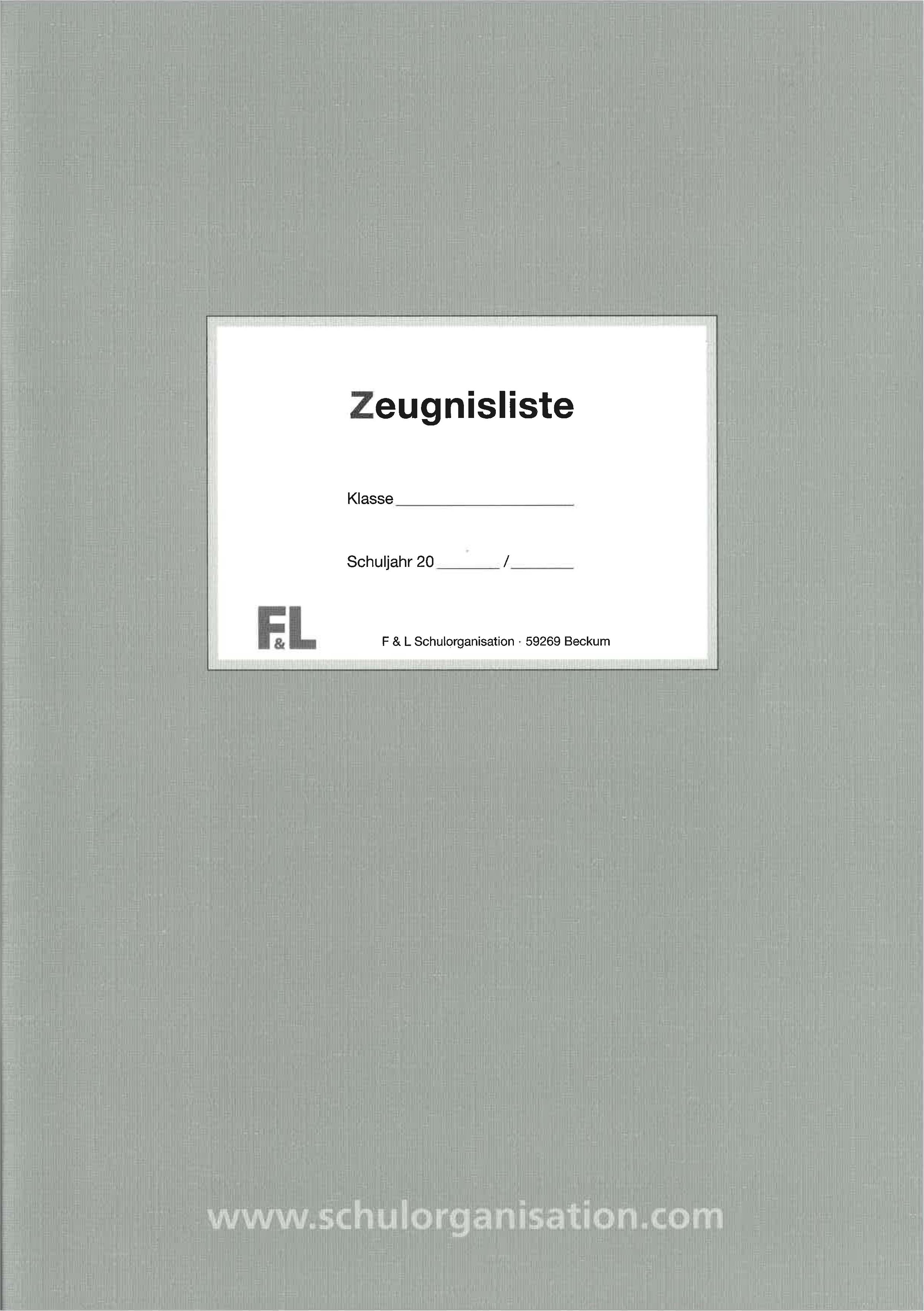 Zeugnisliste Gymnasium NRW