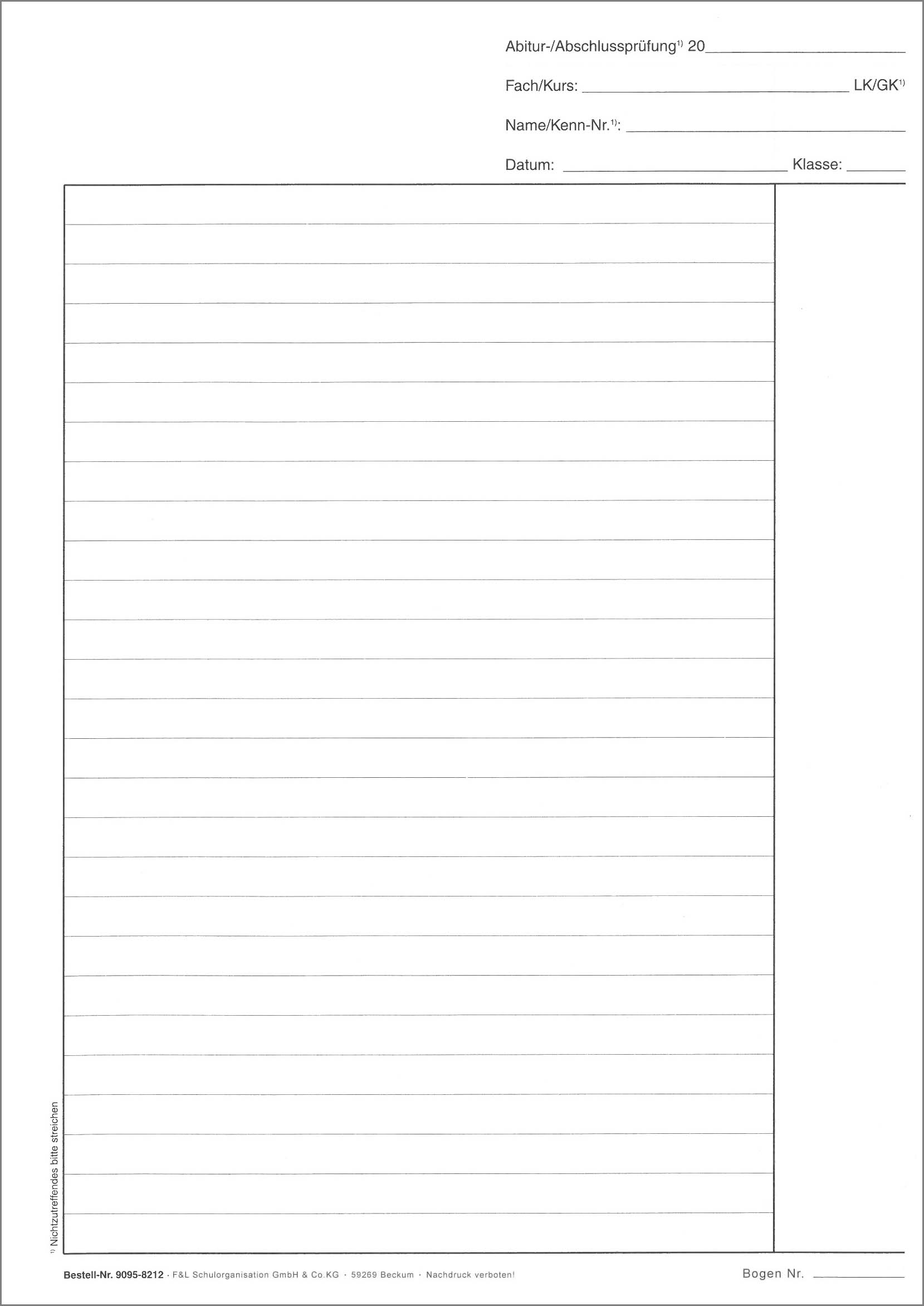 Kausurbogen Hüllbogen, liniert